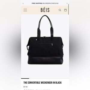 Beis The Convertible Weekender in black